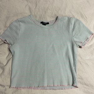 green and pink baby tee forever 21 size Large